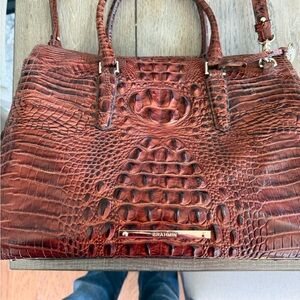 Brahmin Brown Crocodile Embossed Women's Business tote